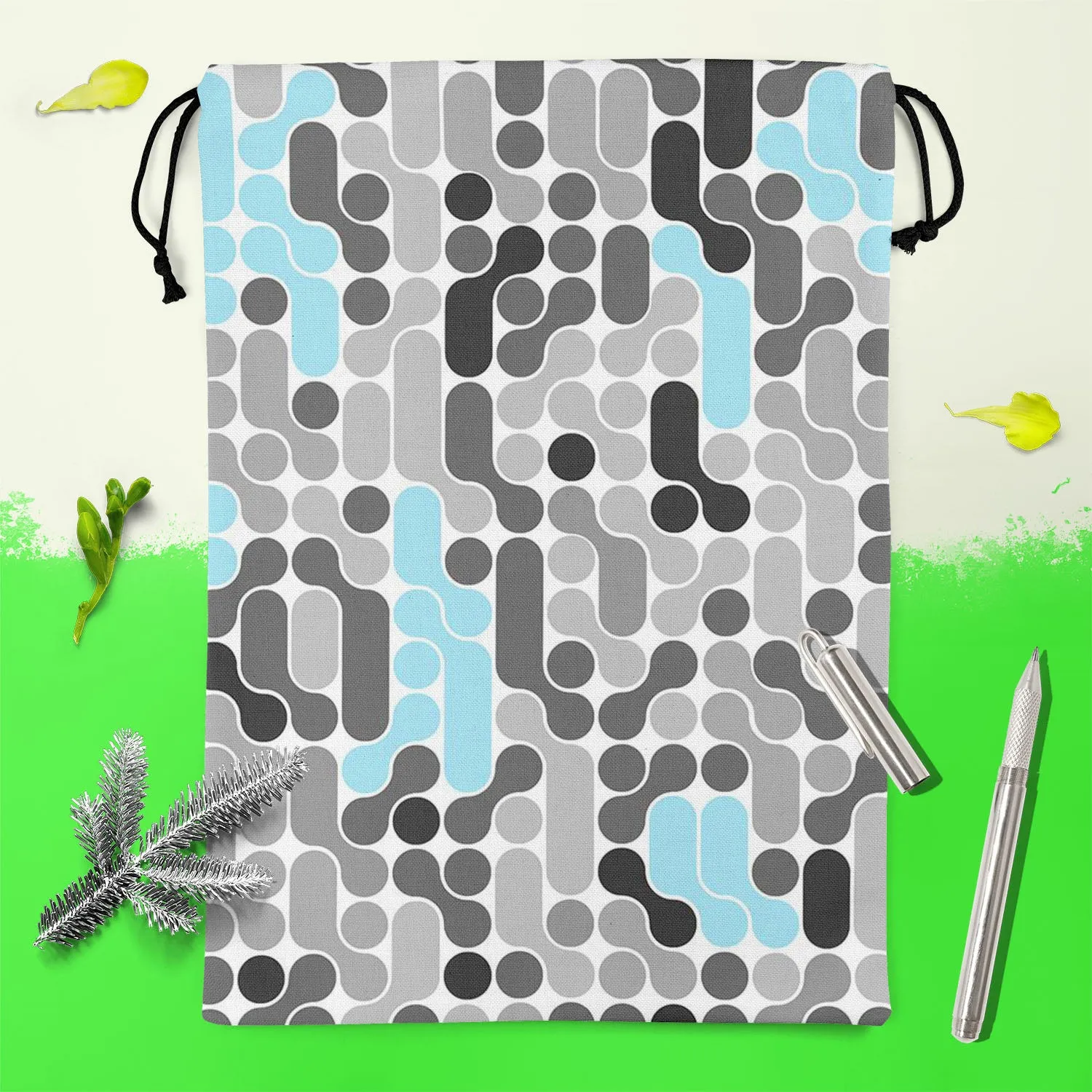 Abstract Geometric D2 Reusable Sack Bag | Bag for Gym, Storage, Vegetable & Travel